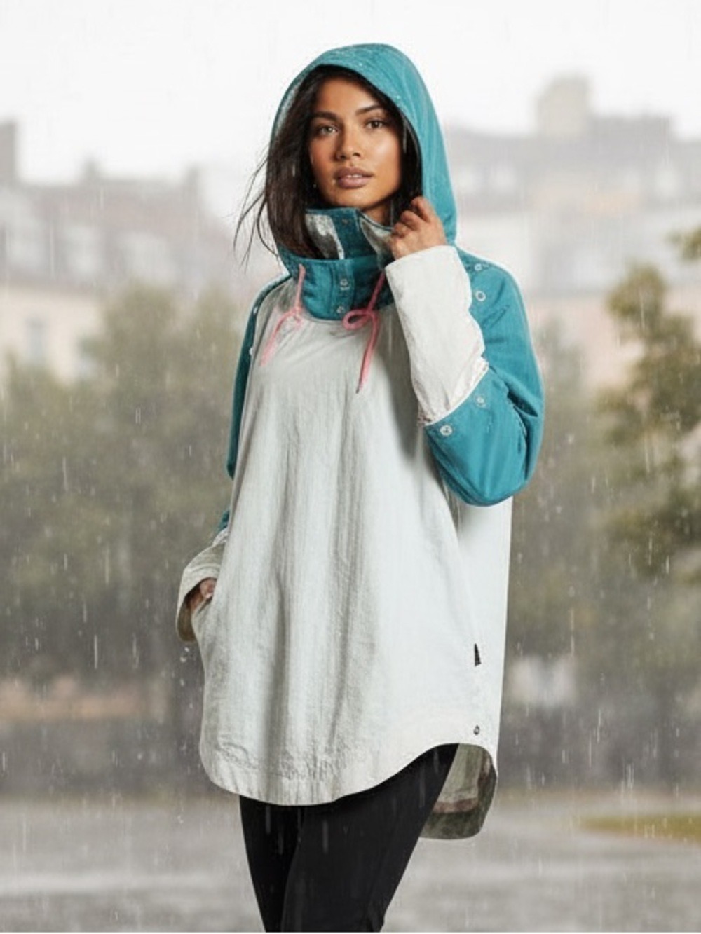Without Walls Color Block Nylon Anorak Pullover Size M Indie Style Rain coat